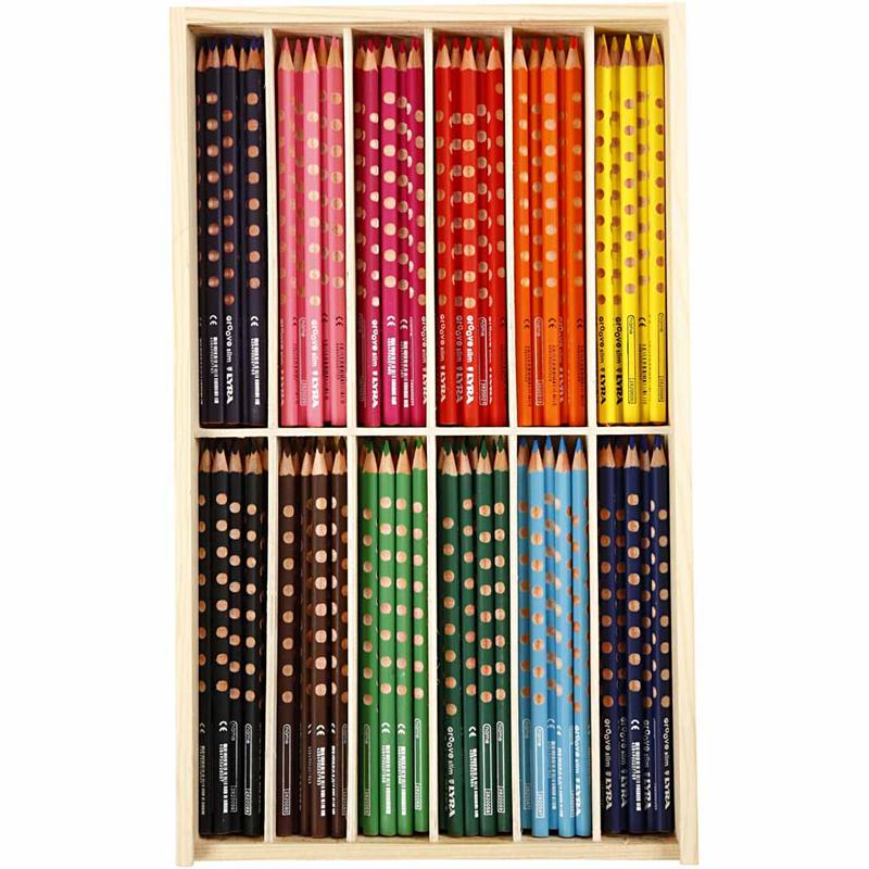 Lyra groove dunne kleurpotloden, l: 18 cm, vulling 3,3 mm, diverse kleuren, 12x12 stuk 1 doos