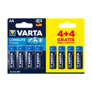 Varta batterij aa 4+4 alkaline longlife power