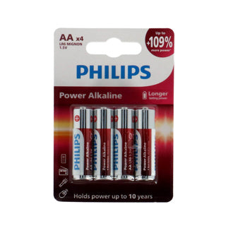 Philips power alkaline aa lr6 penlite op kaart