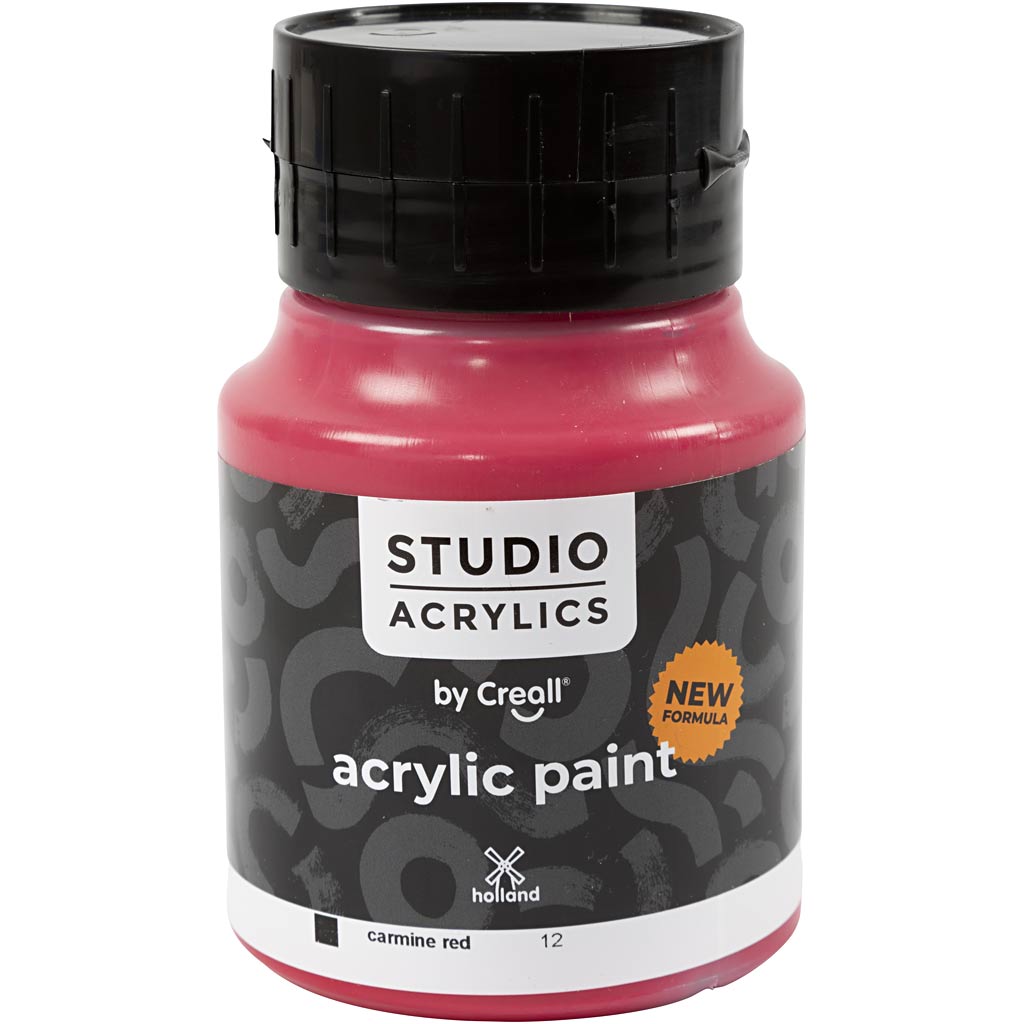 Creall studio acrylverf, dekkend, carmine red (12), 500 ml 1 fles