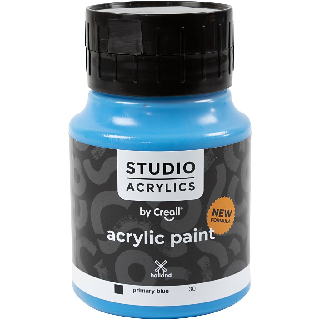 Creall studio acrylverf, dekkend, primary blue (30), 500 ml 1 fles