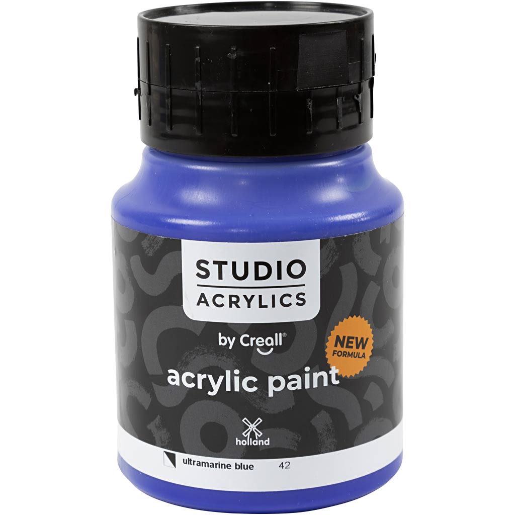Creall studio acrylverf, semi-dekkend, ultramarijnblauw (42), 500 ml 1 fles