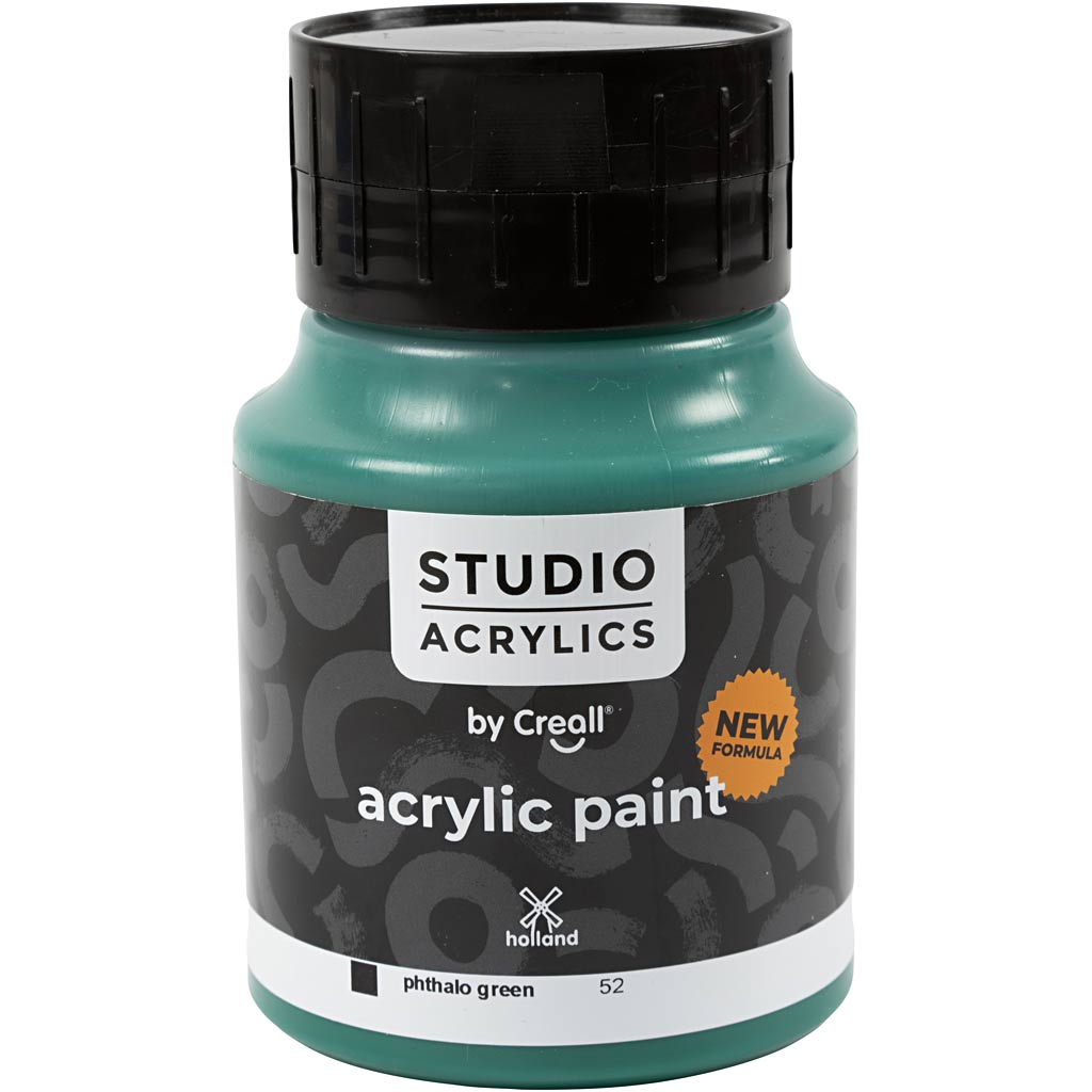 Creall studio acrylverf, dekkend, phtalogroen (52), 500 ml 1 fles