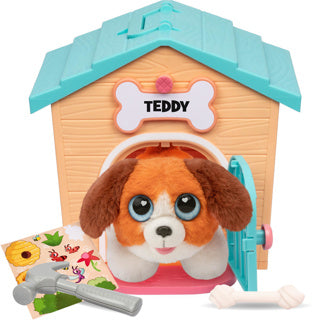 Moose toys verrassingspuppy knuffel in hondenhok