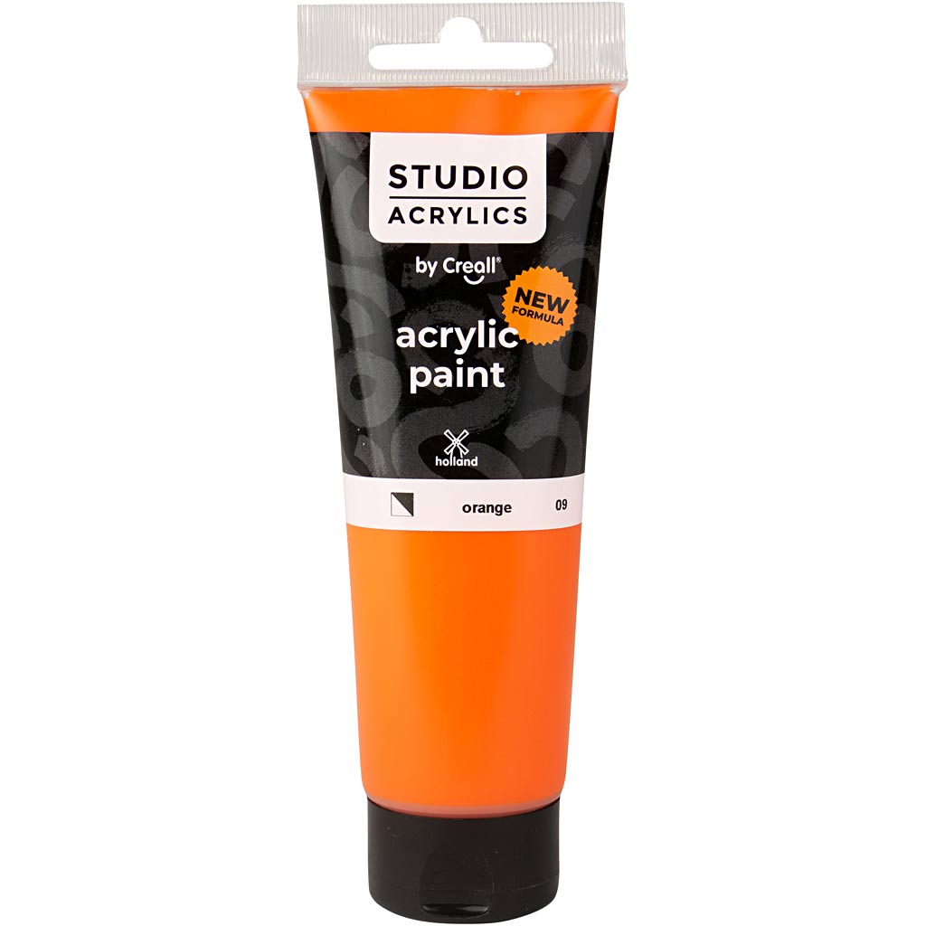Creall studio acrylverf, semi-dekkend, orange (09), 120 ml 1 fles