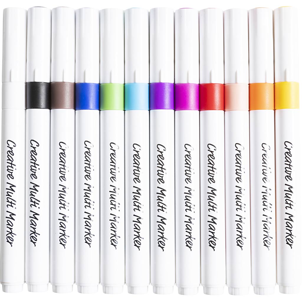 Creativ company creatieve multi stift, lijndikte 4 mm, diverse kleuren, 12 stuk 1 doos