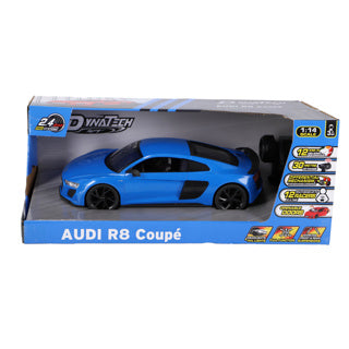 Dynatech radiografisch bestuurbare auto audi 1:14 2.4g r8 coupé blauw