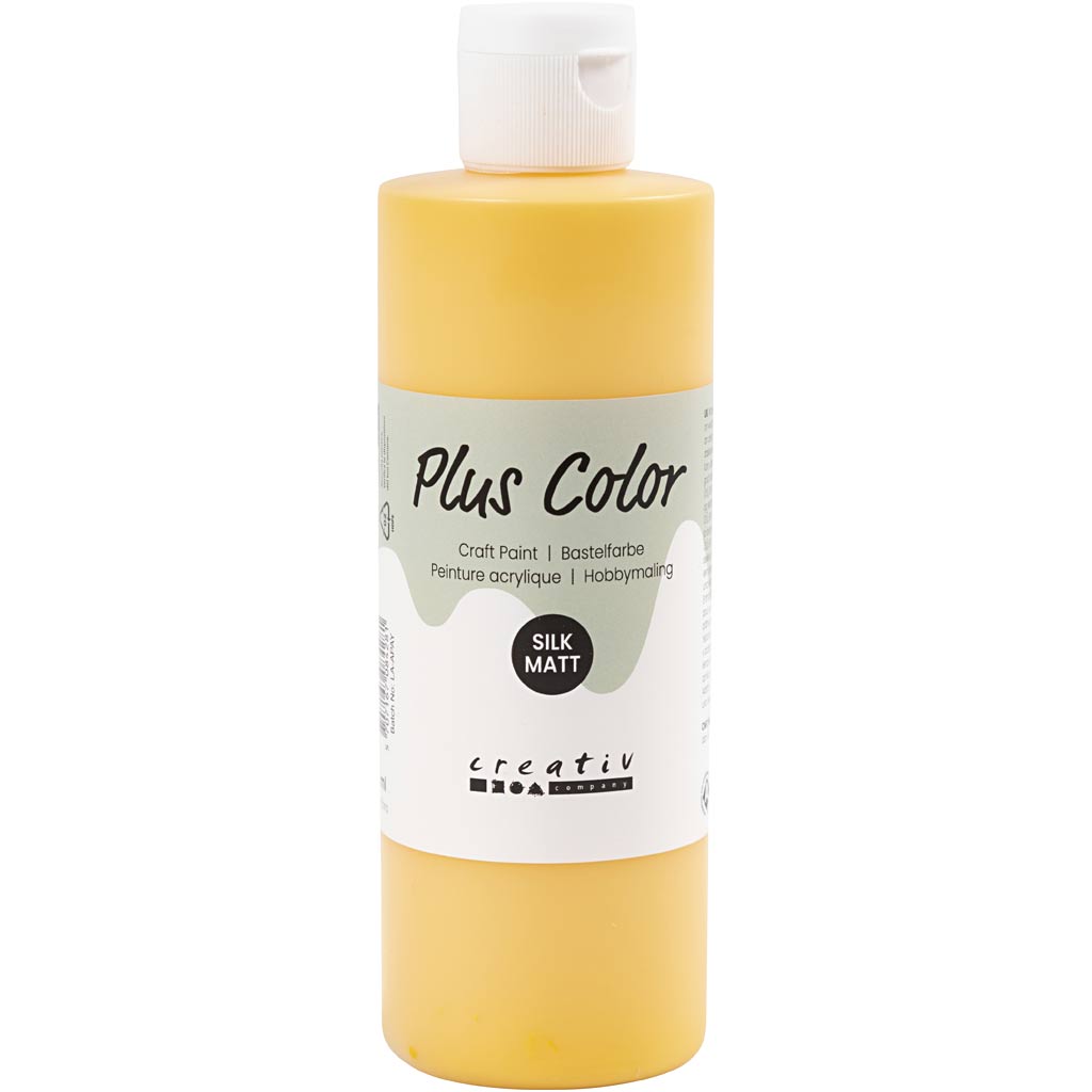Plus kleur acrylverf, gele zon, 250 ml 1 fles