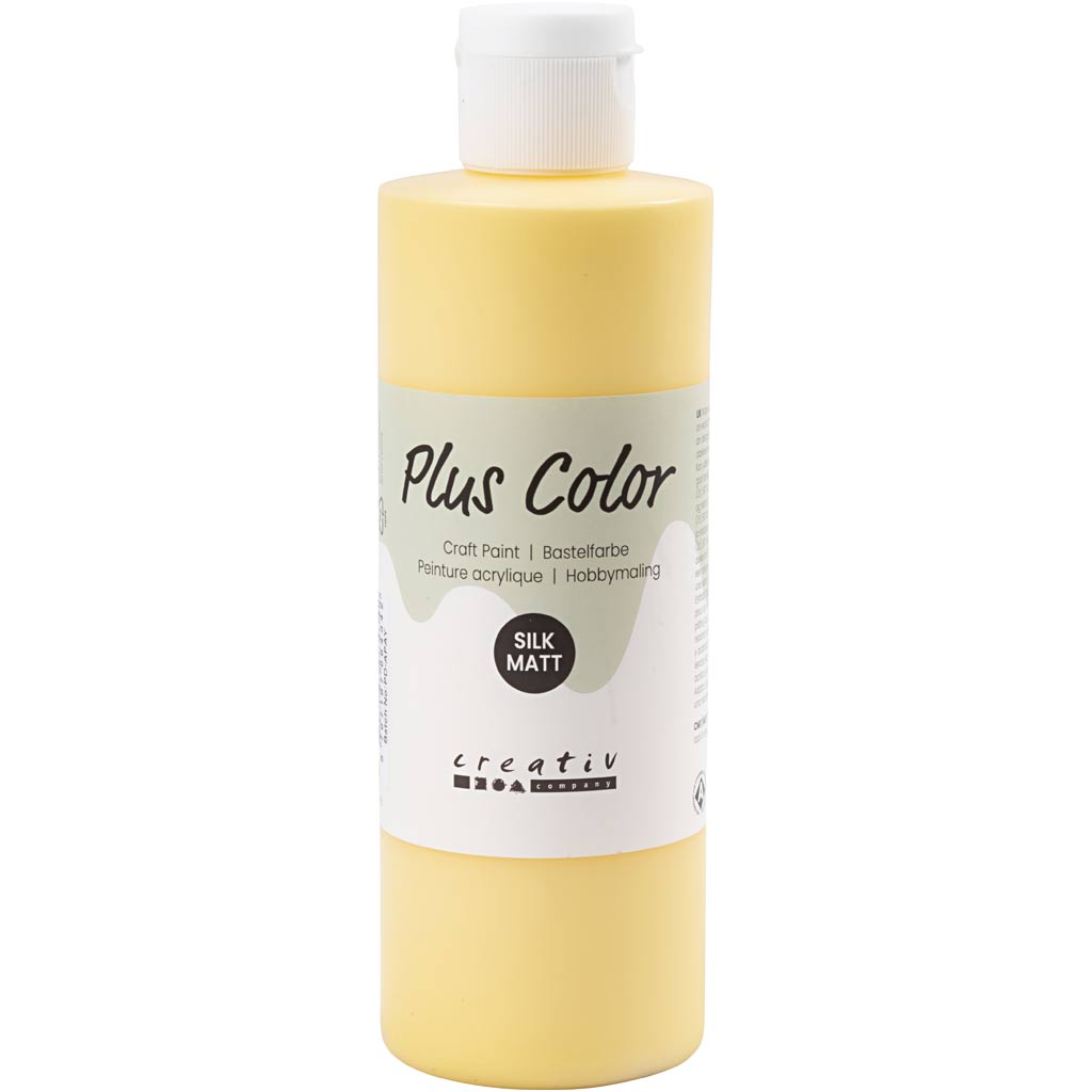 Plus kleur acrylverf, krokusgeel, 250 ml 1 fles