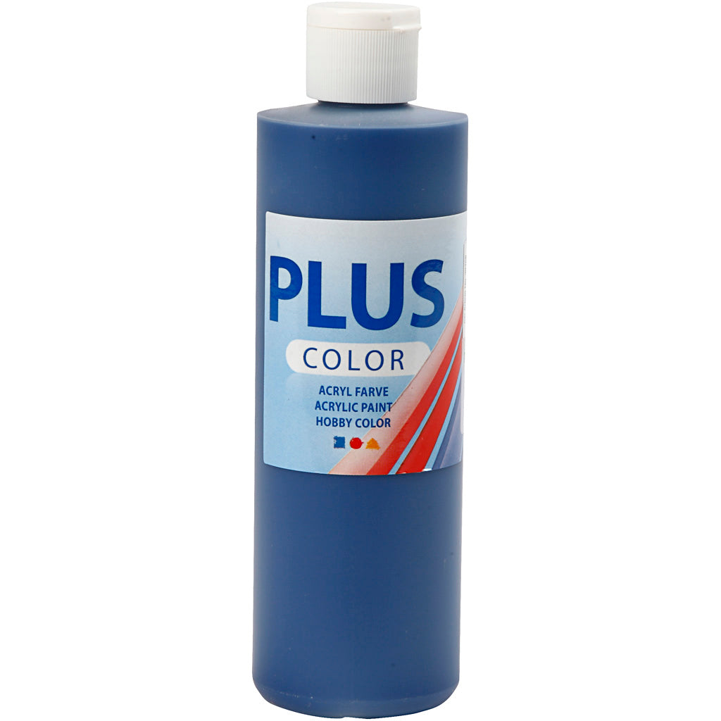 Plus kleur acrylverf, marineblauw, 250 ml 1 fles