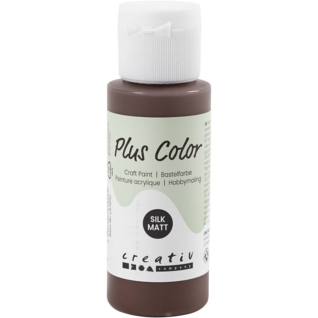 Plus color acrylverf, chocolate, 60 ml 1 fles