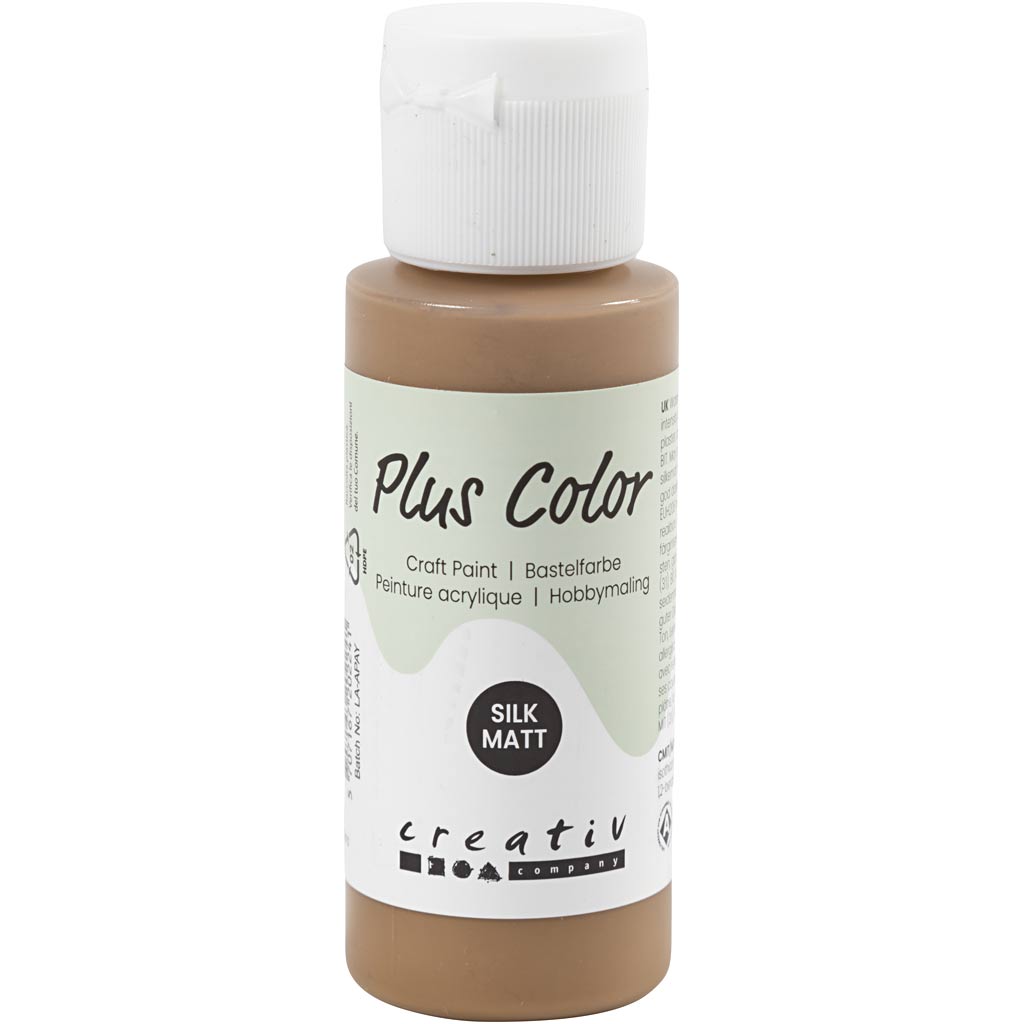 Plus color acrylverf, lichtbruin, 60 ml 1 fles