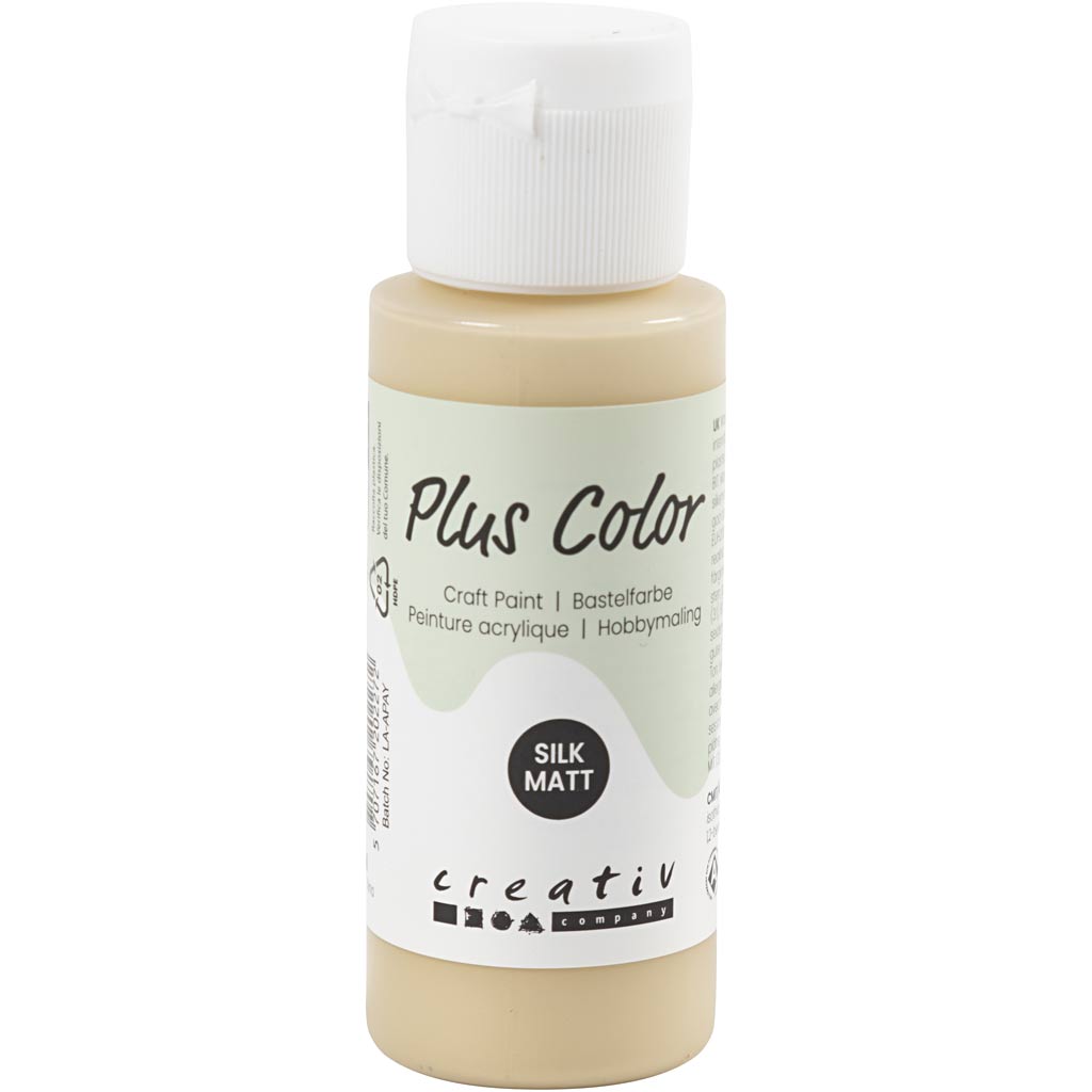Plus color acrylverf, ivory beige, 60 ml 1 fles