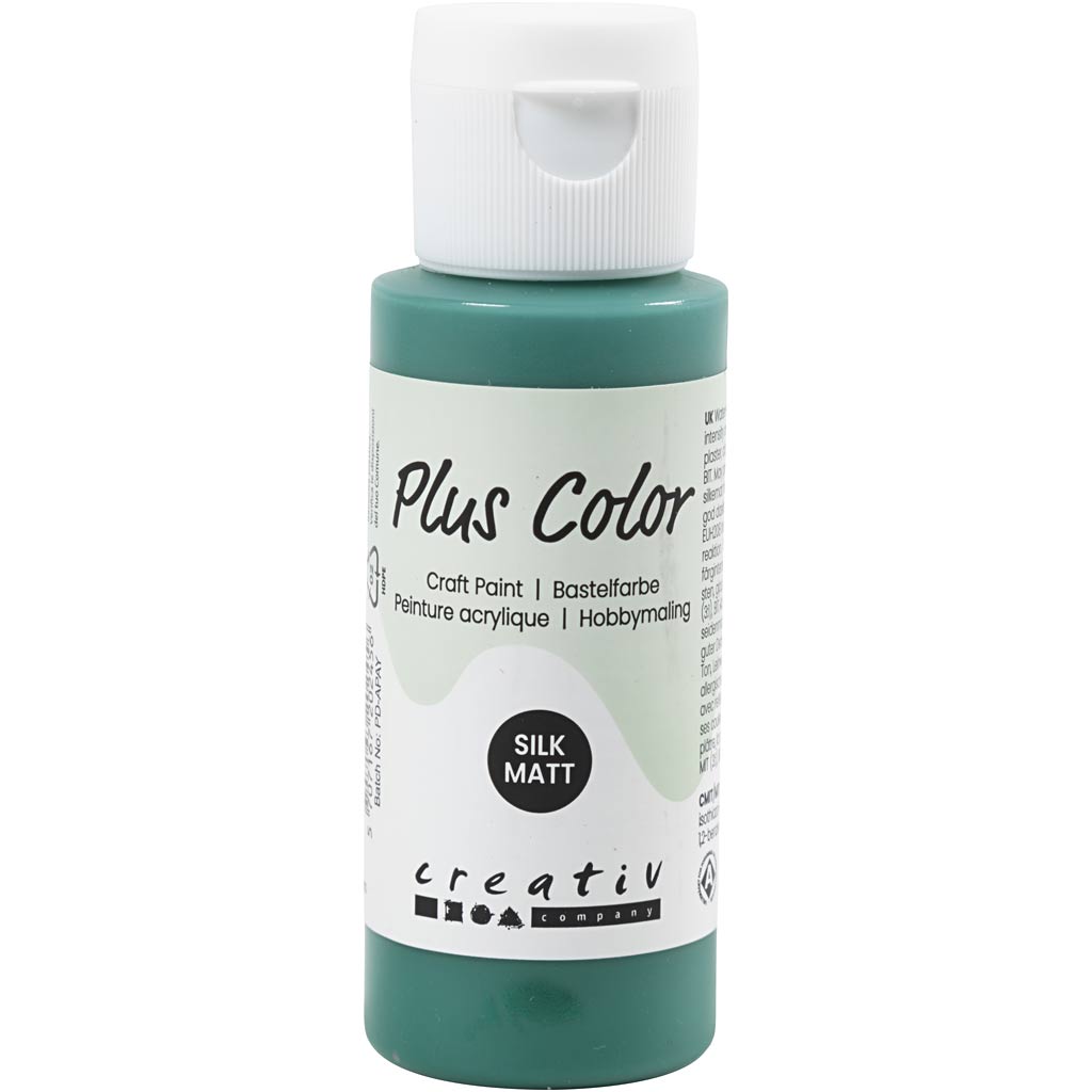 Plus kleur acrylverf, donkergroen, 60 ml 1 fles