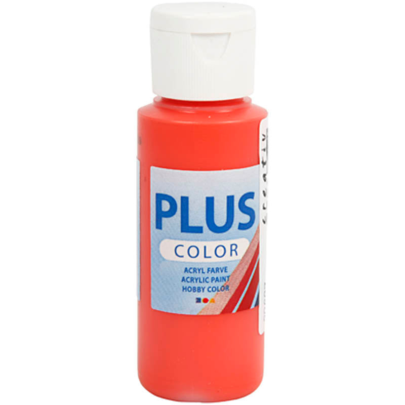 Plus color acrylverf, brilliant red, 60 ml 1 fles