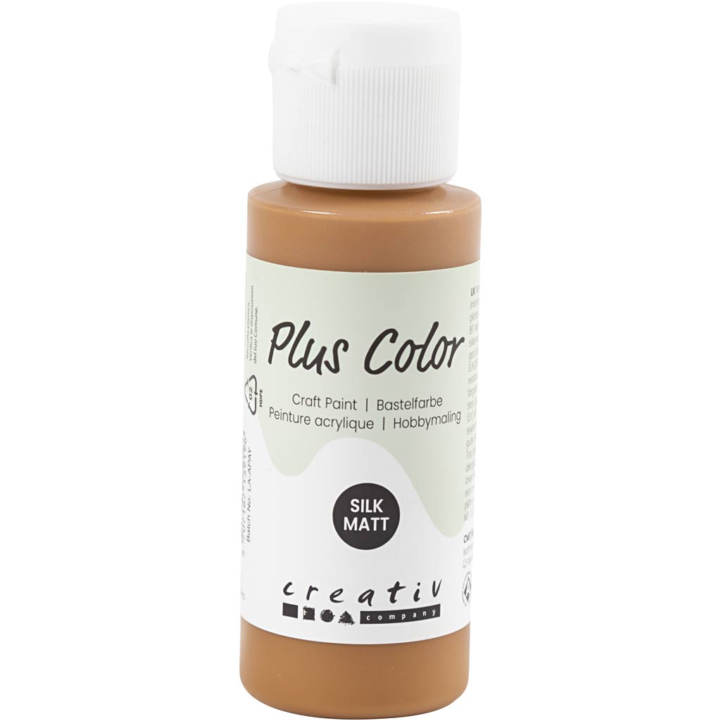 Plus color acrylverf, raw sienna, 60 ml 1 fles