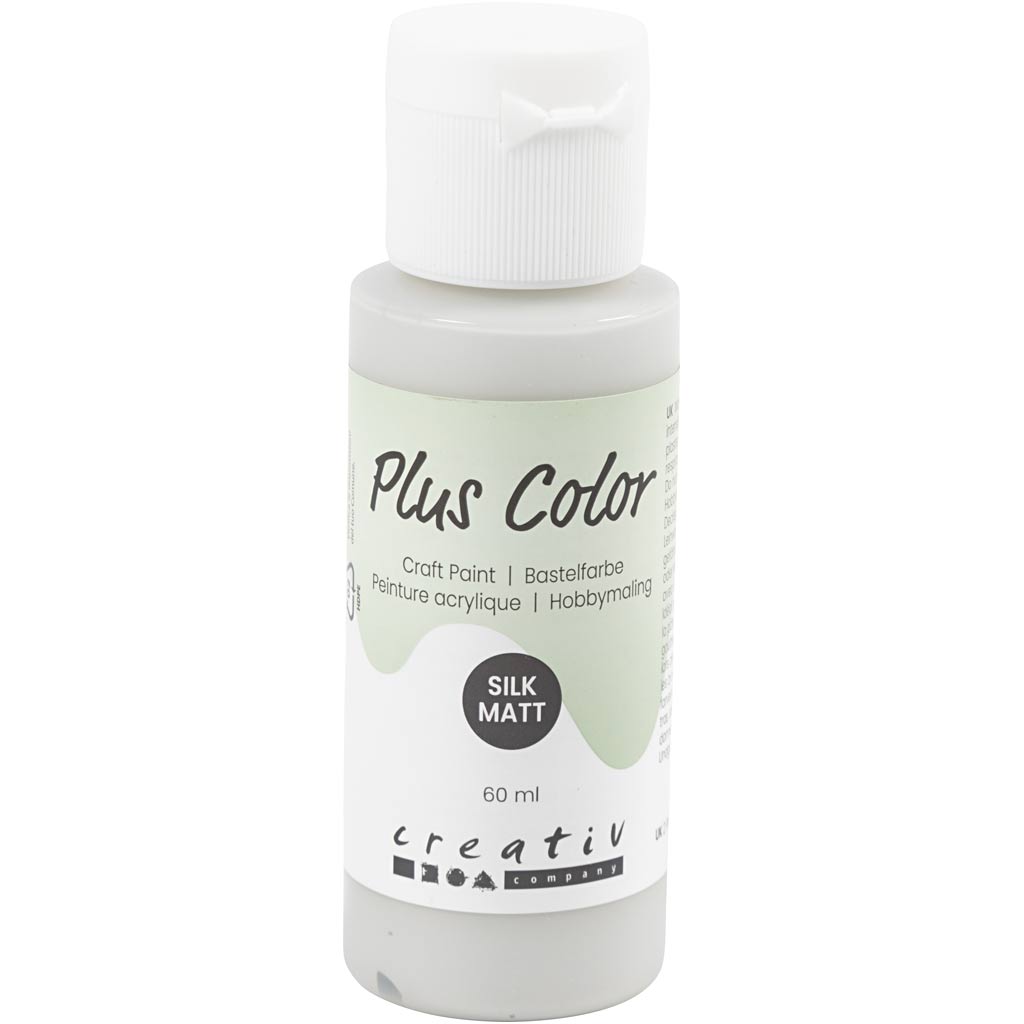 Plus color acrylverf, lichtgrijs, 60 ml 1 fles