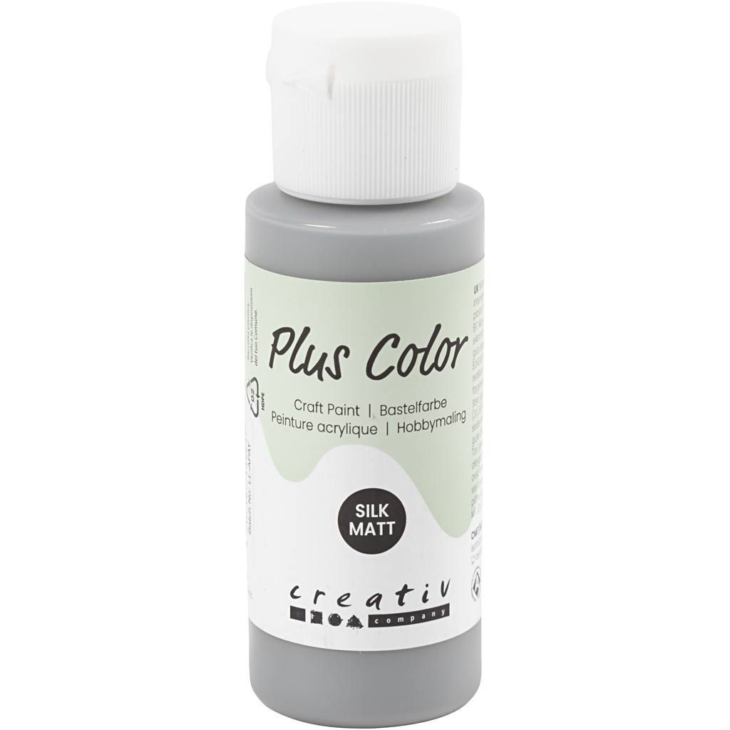 Plus color acrylverf, rain grey, 60 ml 1 fles