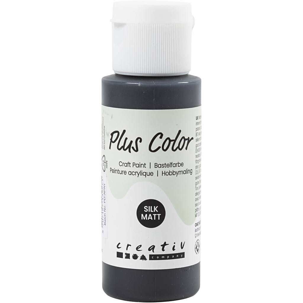 Plus Color Acrylverf Zwart, 60ml