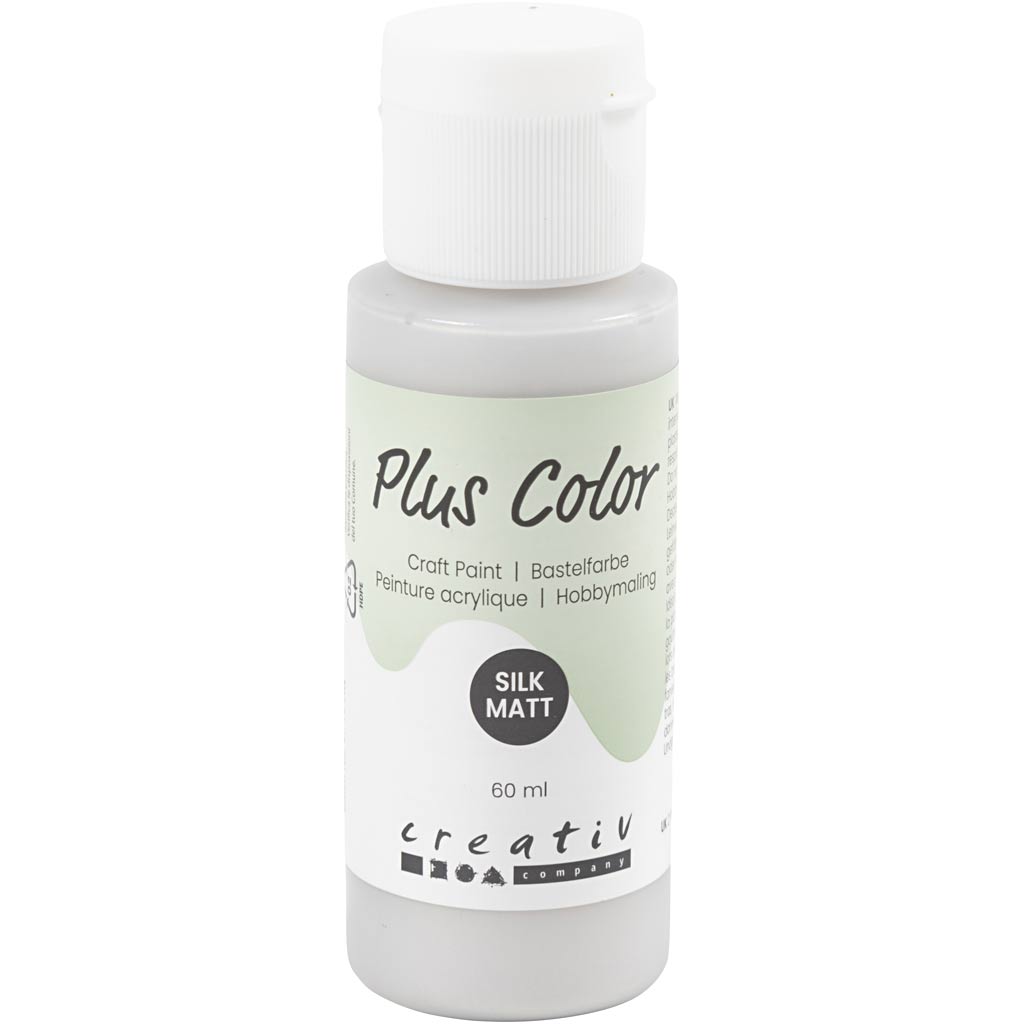 Plus kleur acrylverf, zilver, 60 ml 1 fles