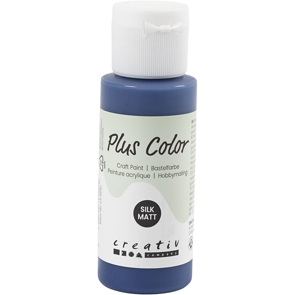 Plus color acrylverf, marineblauw, 60 ml 1 fles
