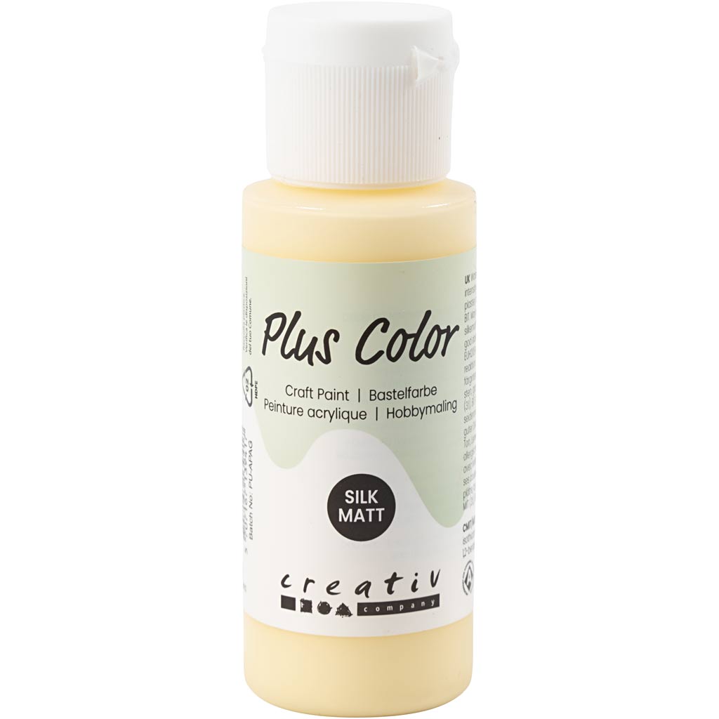 Plus kleur acrylverf, lichtgeel, 60 ml 1 fles