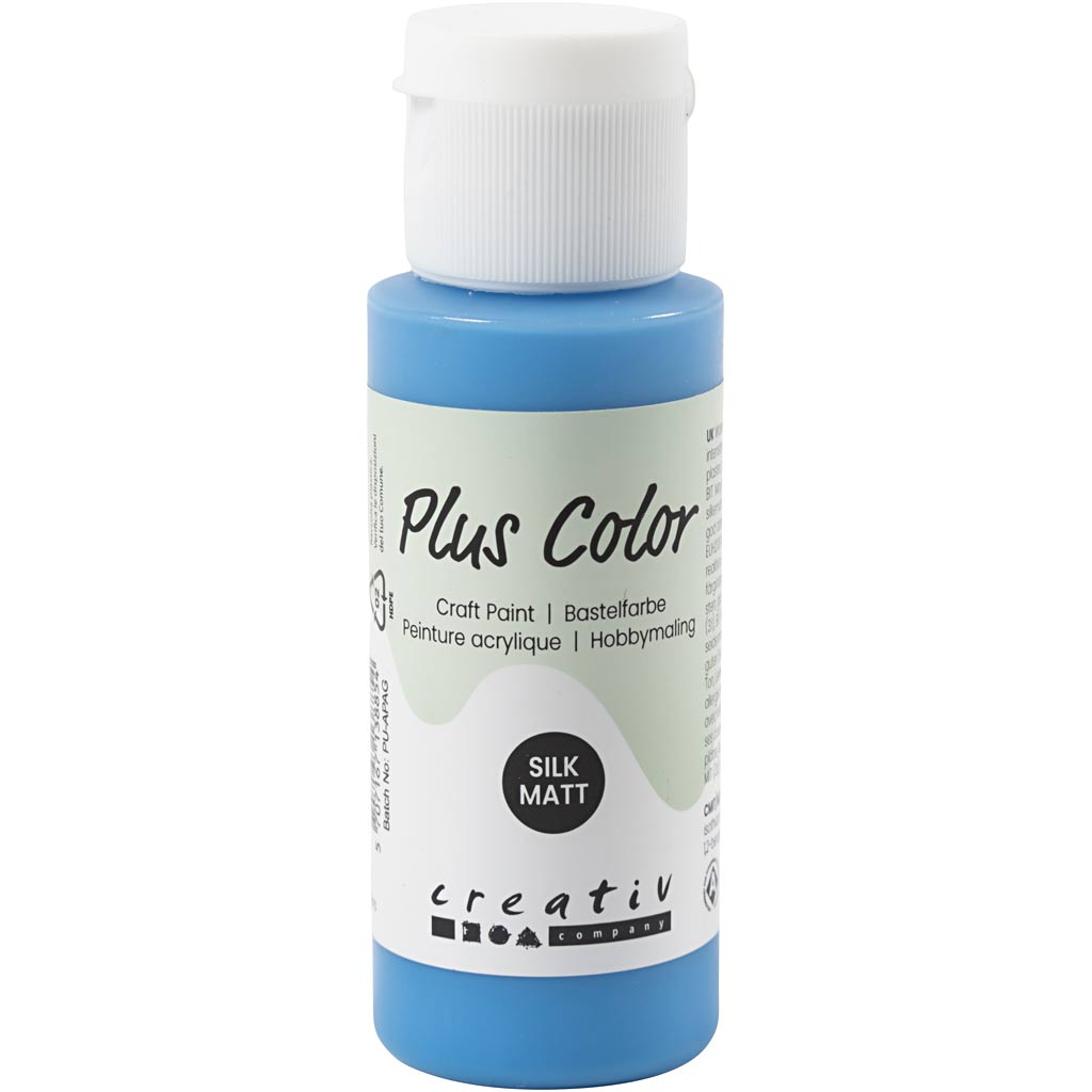 Plus kleur acrylverf, primair blauw, 60 ml 1 fles