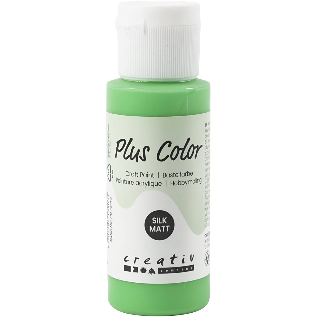 Plus kleur acrylverf, heldergroen, 60 ml 1 fles