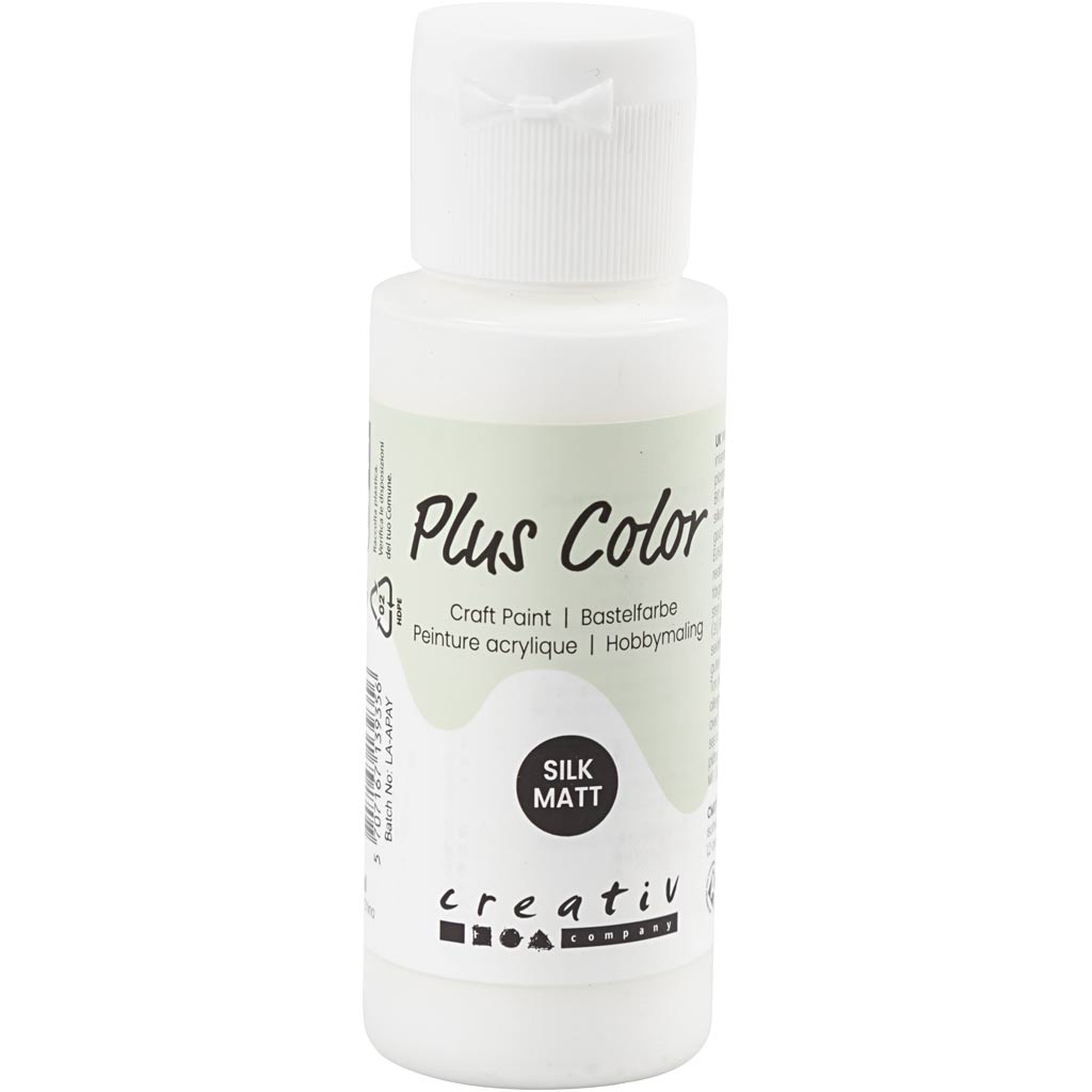 Plus kleur acrylverf, wit, 60 ml 1 fles