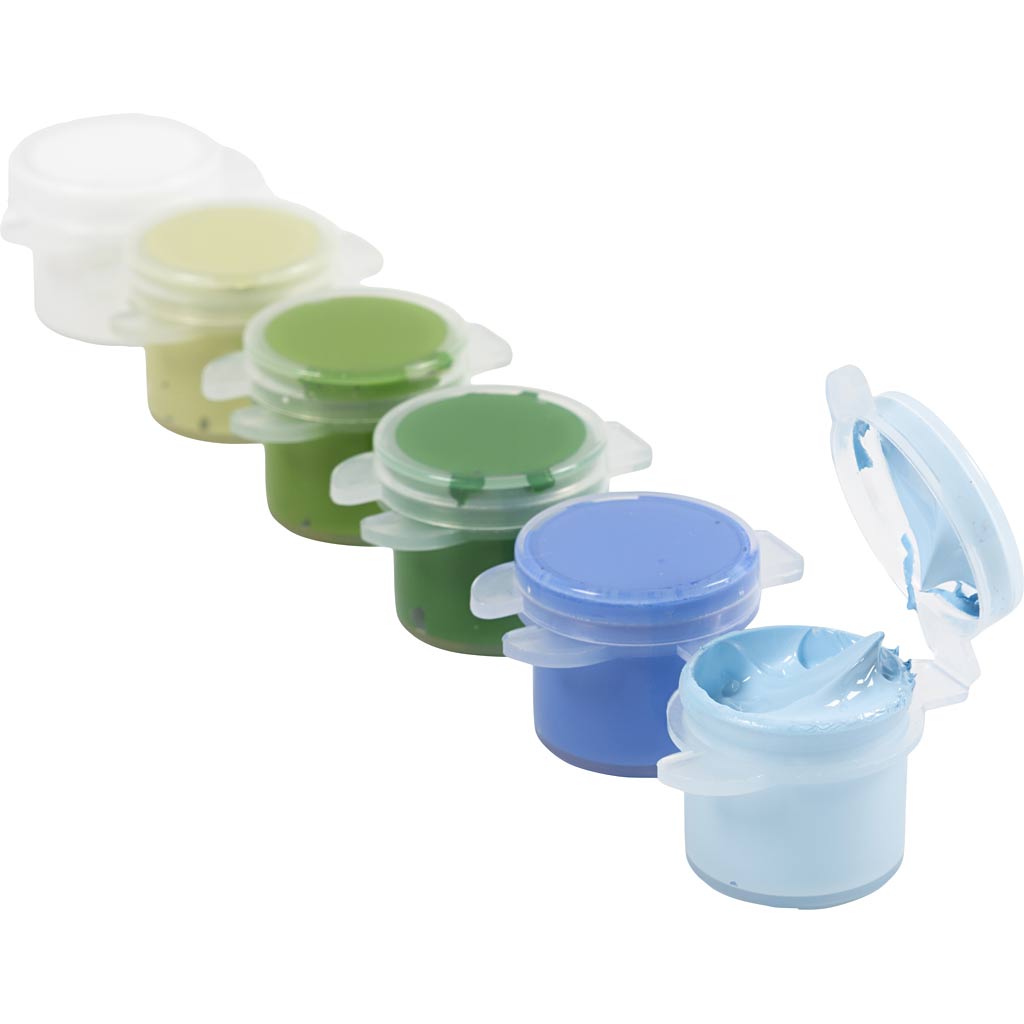 Creativ company plus color acrylverf, blauw groen harmonie, 6x5 ml 1 doos