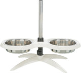 Trixie Voerstandaard hondenbar melamine RVS wit