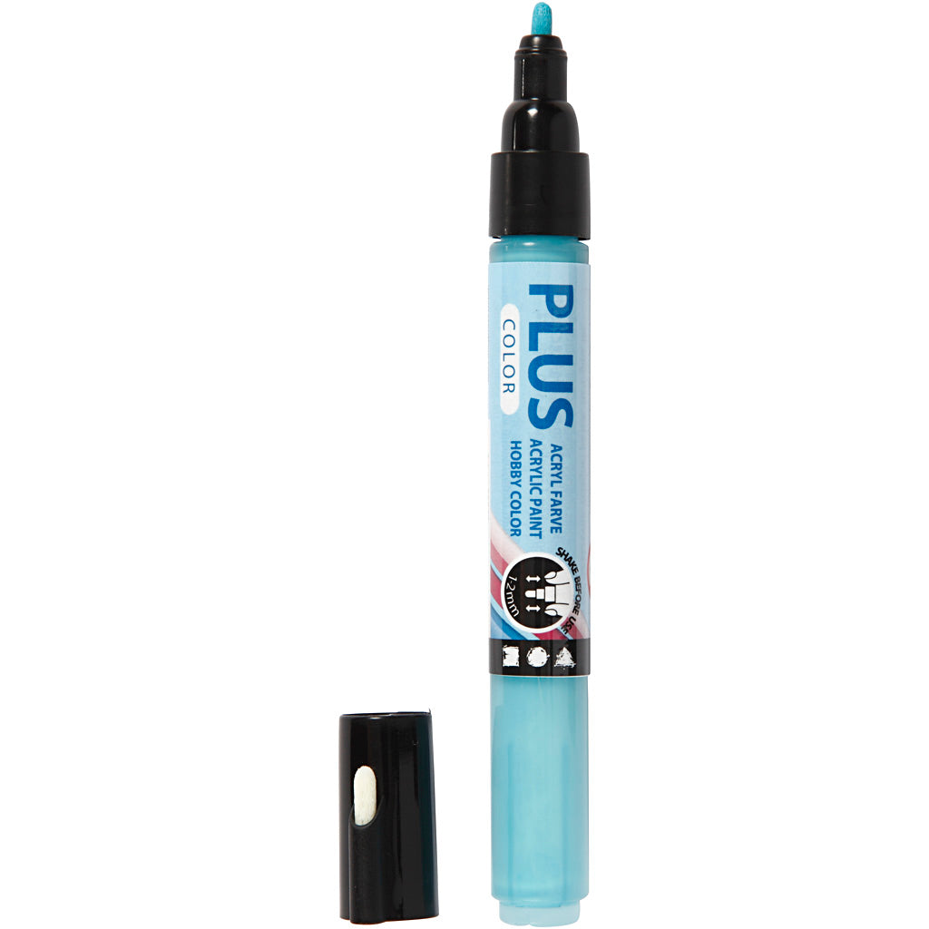 Plus kleurstift, l: 14,5 cm, lijndikte 1-2 mm, turquoise, 5,5 ml, 1 stuk