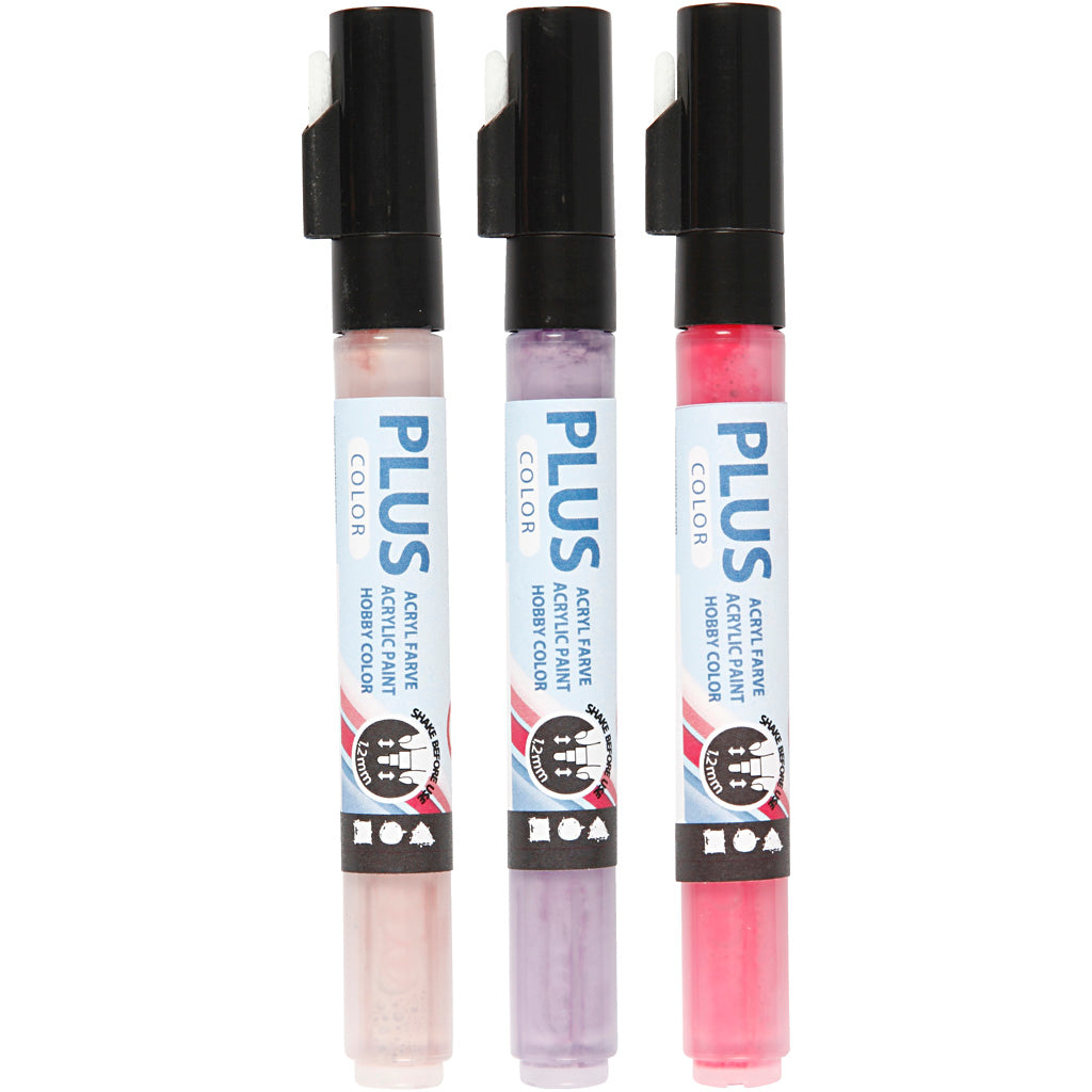Plus Color Verfstiften - Fuchsia,Dusty Rose,Donker Lila