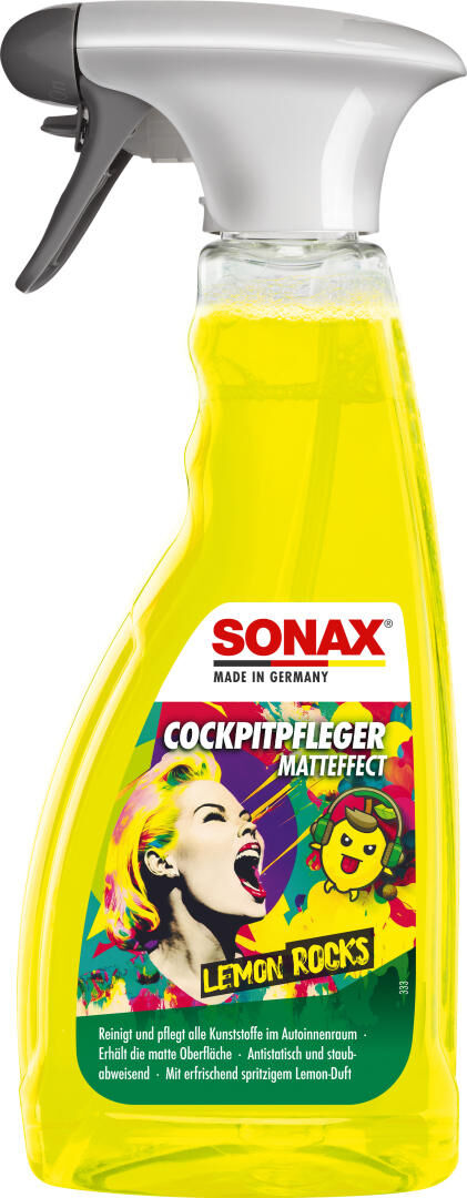Sonax kunststof onderhoudsmiddel cockpitpfleger matteffect cockpit care 500 ml lemon rocks