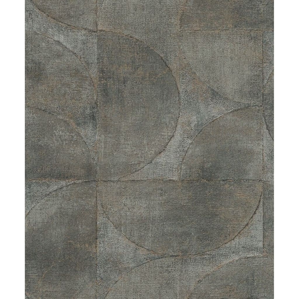 Noordwand behang vintage deluxe grafische cirkellook metallic groen