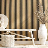 Noordwand behang botanica wooden slats bruin en eikenkleurig