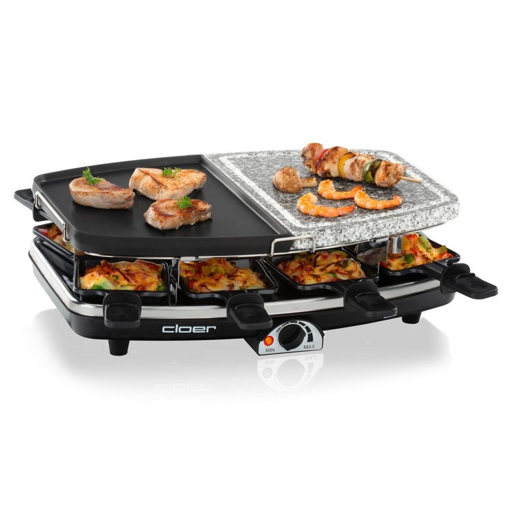 Cloer 6435 raclettegrill met natuursteen 1200w