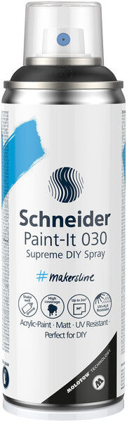 Schneider s-ml03050001 supreme diy spray paint-it 030 zwart 200ml acrylverf