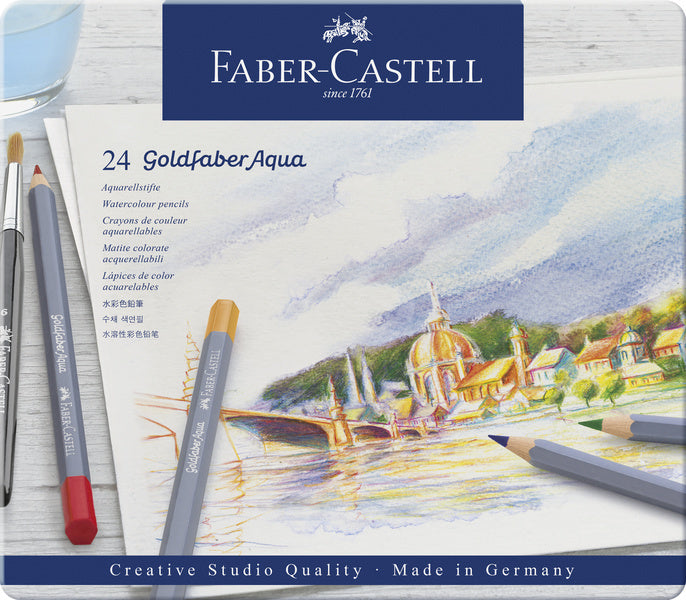 Faber castell fc-114624 aquarelkleurpotlood faber-castell goldfaber etui 24 stuks