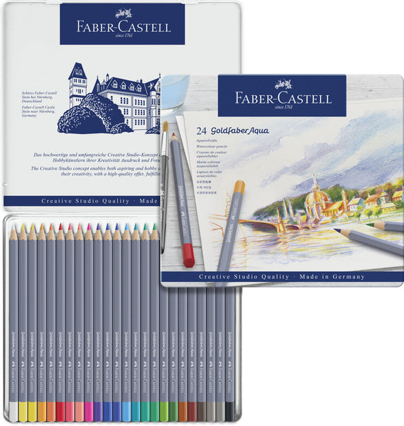 Faber castell fc-114624 aquarelkleurpotlood faber-castell goldfaber etui 24 stuks