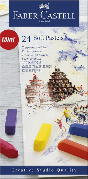 Faber castell fc-128224 pastelkrijt halve lengte etui à 24 stuks