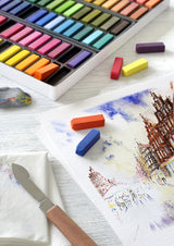 Faber castell fc-128272 pastelkrijt halve lengte etui à 72 stuks