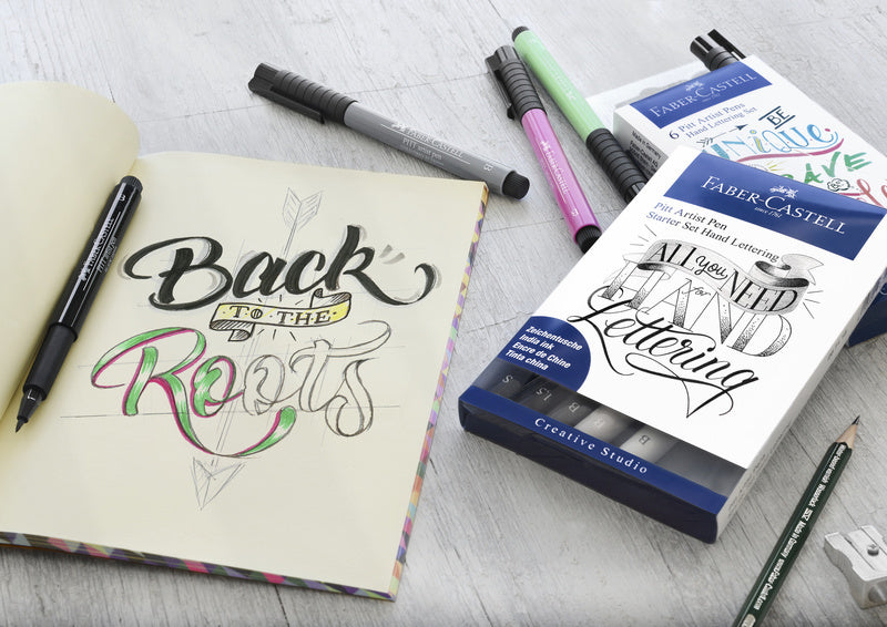 Faber castell fc-267118 tekenstift faber-castell pitt artist pen handlettering 8-delig basisetui
