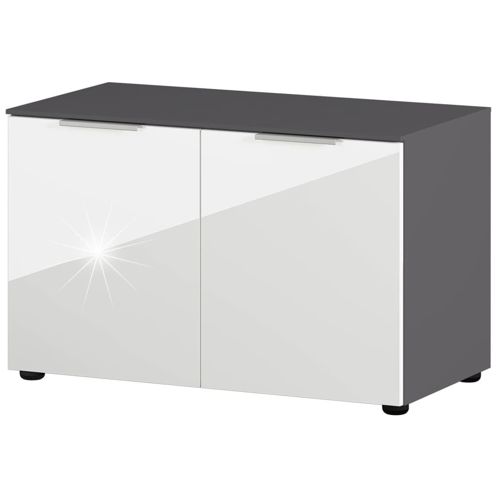 Germania schoenenbank gw-rimini 75x40x48 cm grafietkleurig en wit