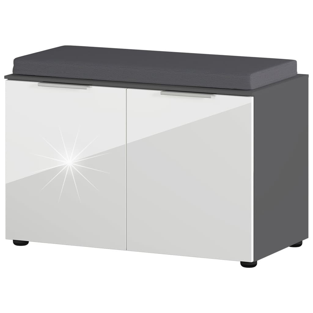 Germania schoenenbank gw-rimini 75x40x48 cm grafietkleurig en wit