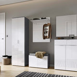 Germania schoenenbank gw-rimini 75x40x48 cm grafietkleurig en wit