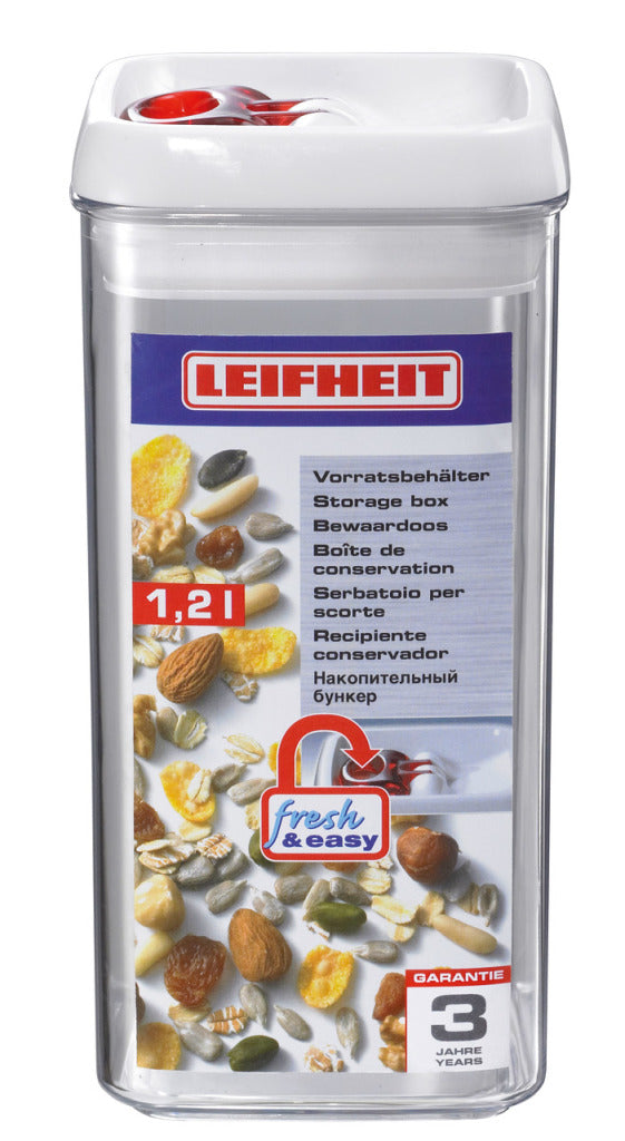 Leifheit 31210 voorraadbus fresh easy hoekig 1,2l