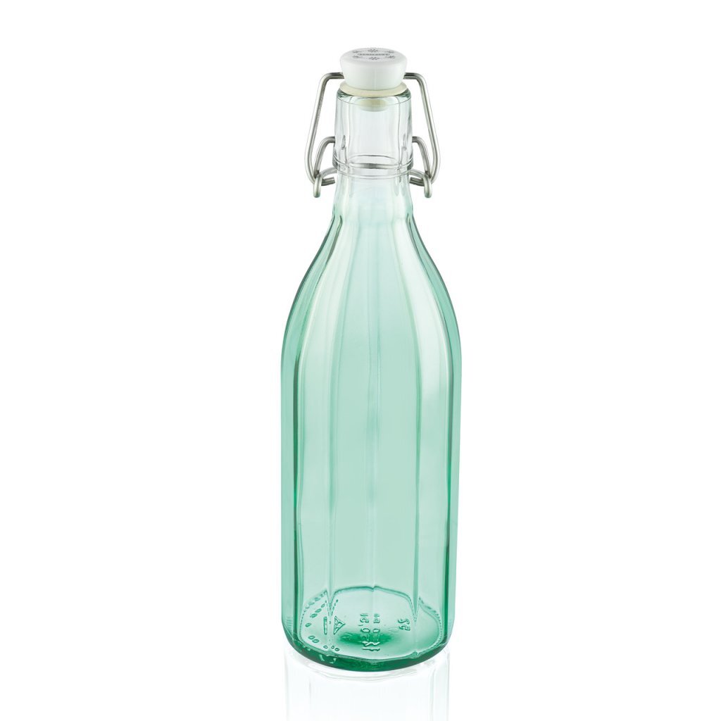 Leifheit 36322 glazen facetfles 0.5l transparant groen