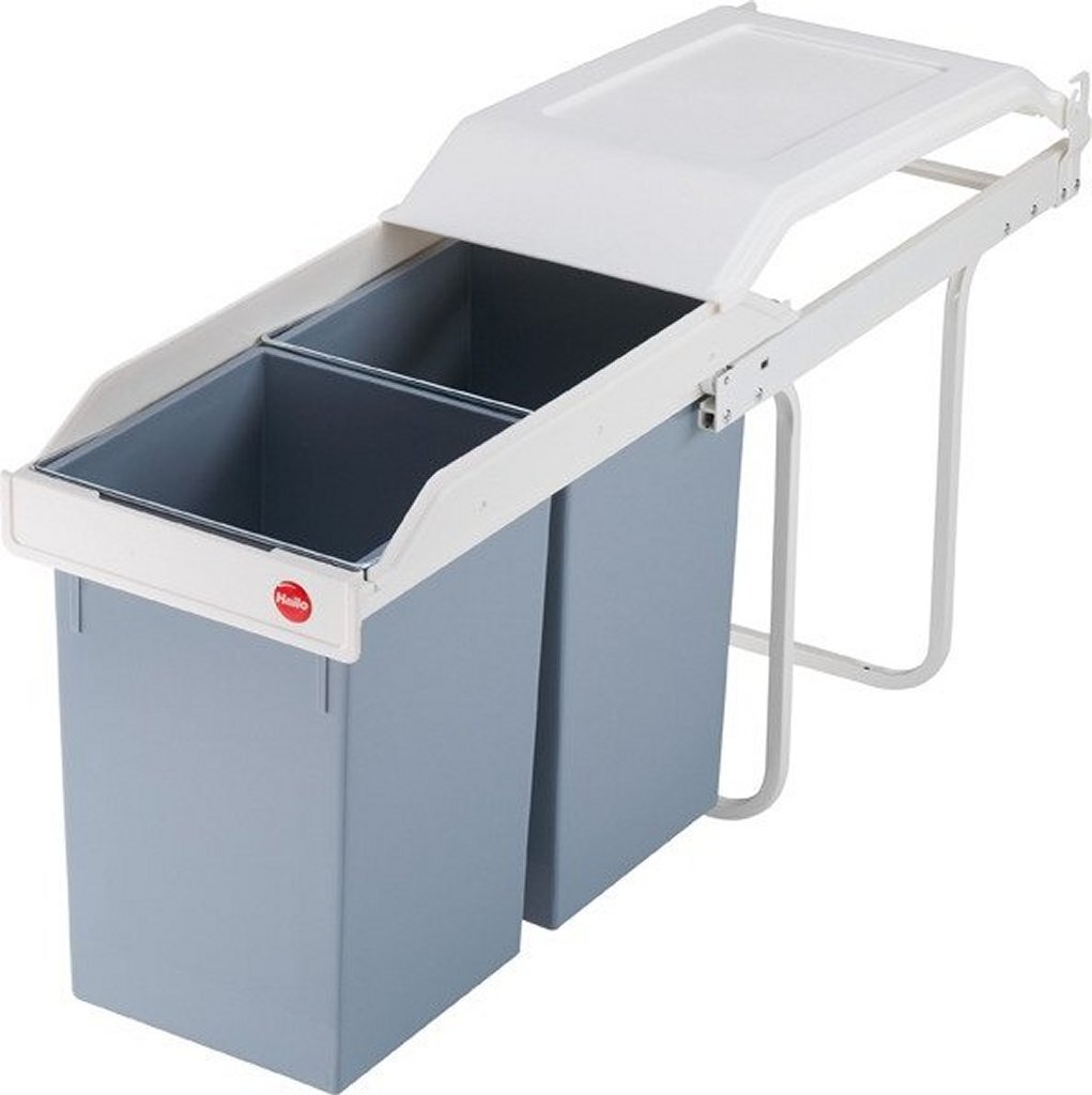 Hailo 3659-001 multi-box duo l inbouw afvalbak 2x14l wit zilver