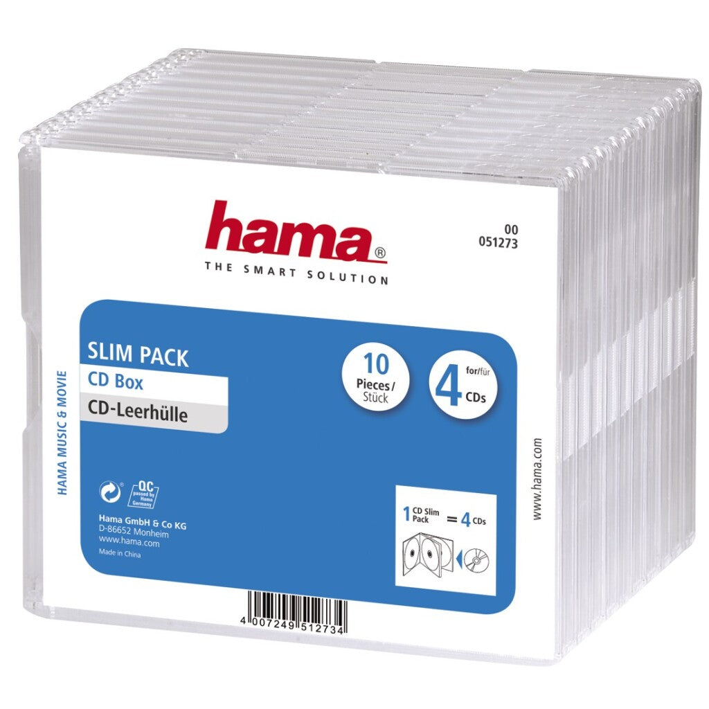 Hama cd doosjes #039;slim-pack #039;4 per 10